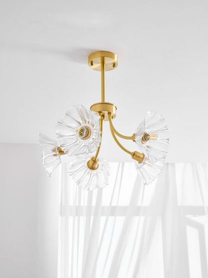 Kalin Flower Glass Chandelier - Elegant Design, Adjustable Height