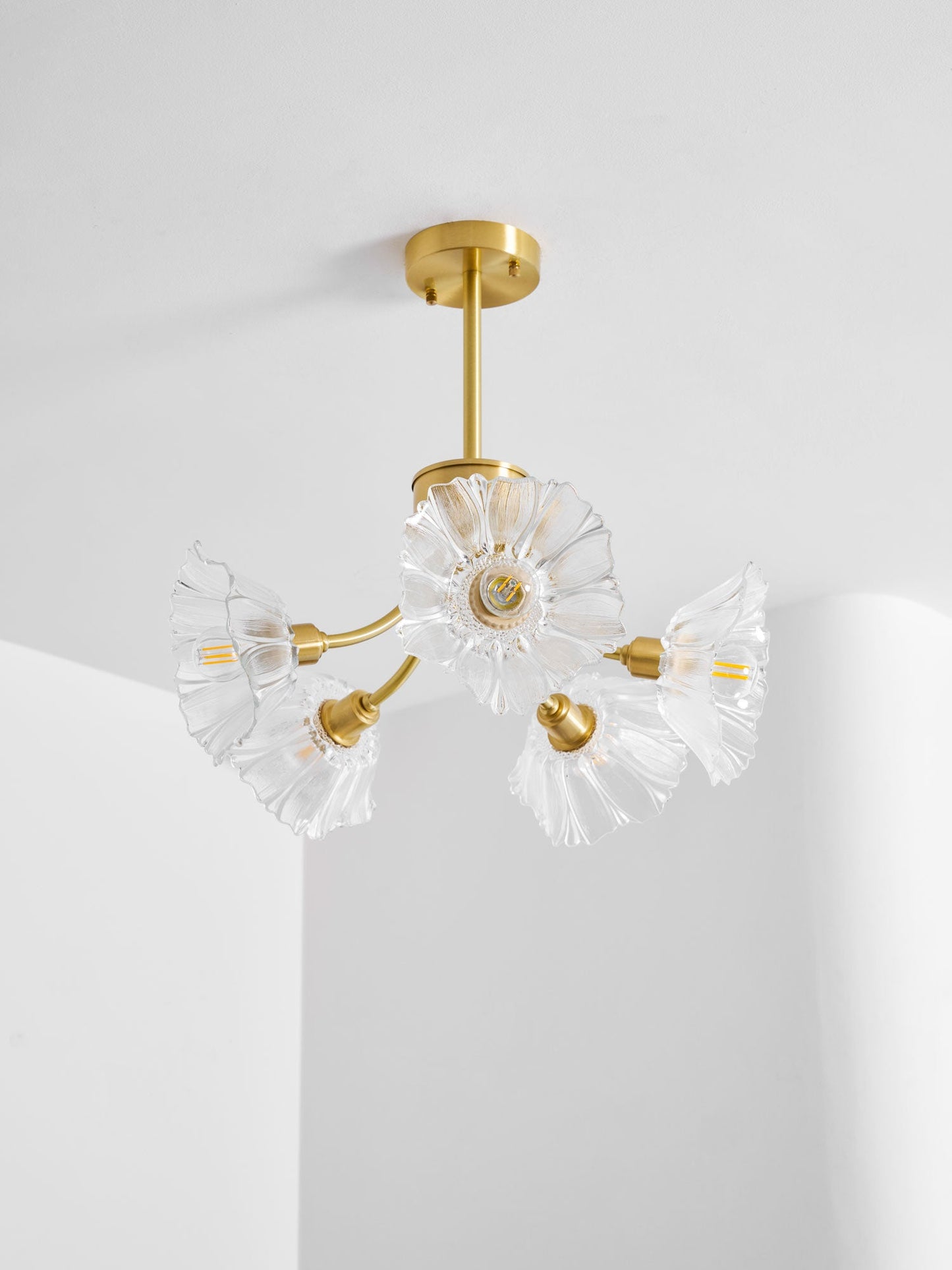 Kalin Flower Glass Chandelier - Elegant Design, Adjustable Height