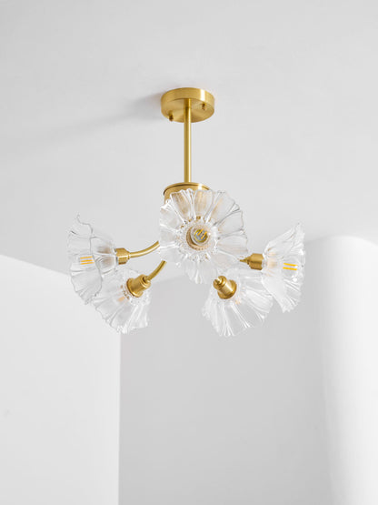 Kalin Flower Glass Chandelier - Elegant Design, Adjustable Height