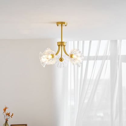 Kalin Flower Glass Chandelier - Elegant Design, Adjustable Height