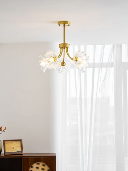 Kalin Flower Glass Chandelier - Elegant Design, Adjustable Height