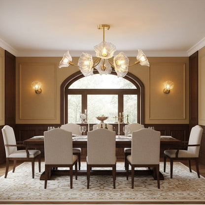 Kalin Flower Glass Chandelier - Elegant Design, Adjustable Height