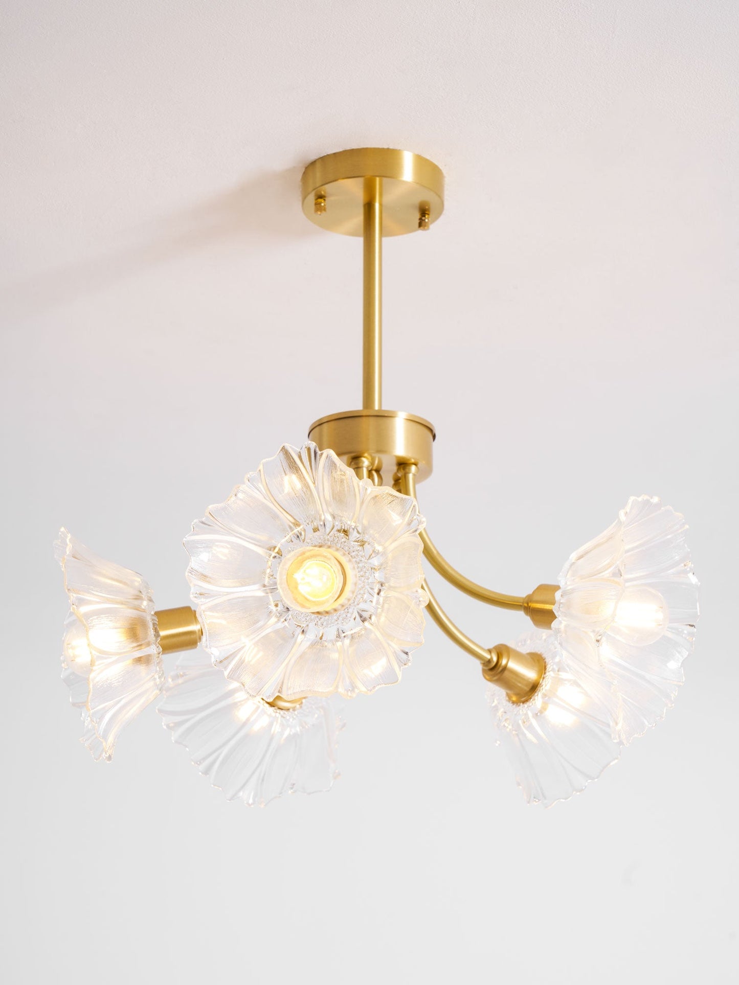 Kalin Flower Glass Chandelier - Elegant Design, Adjustable Height