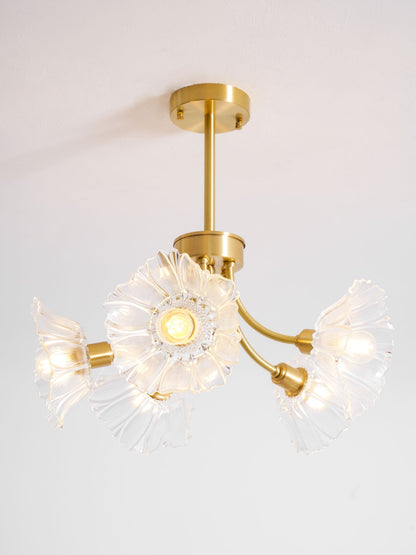 Kalin Flower Glass Chandelier - Elegant Design, Adjustable Height