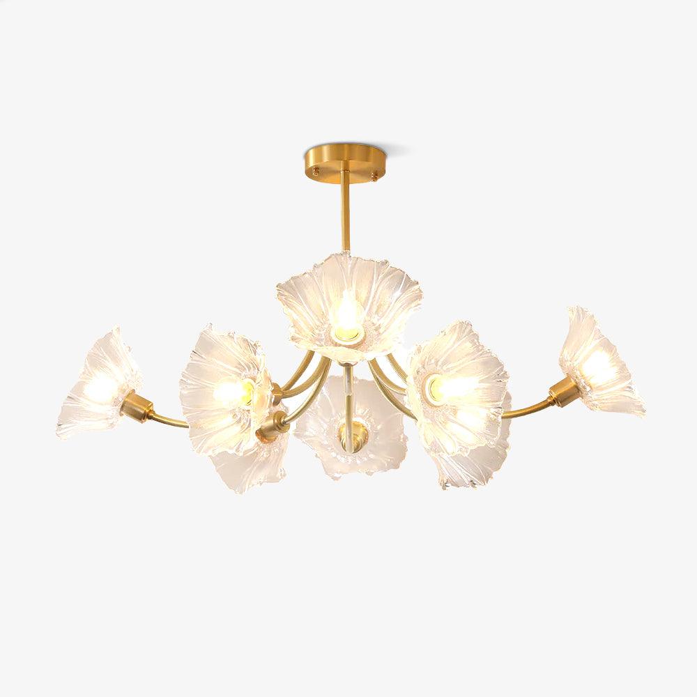 Kalin Flower Glass Chandelier - Elegant Design, Adjustable Height