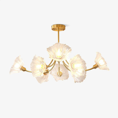 Kalin Flower Glass Chandelier - Elegant Design, Adjustable Height