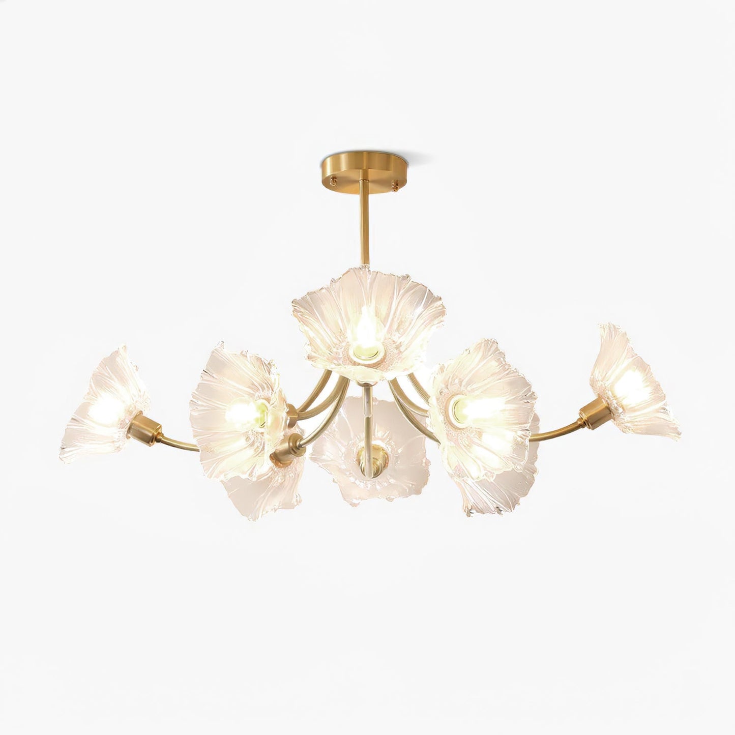 Kalin Flower Glass Chandelier - Elegant Design, Adjustable Height