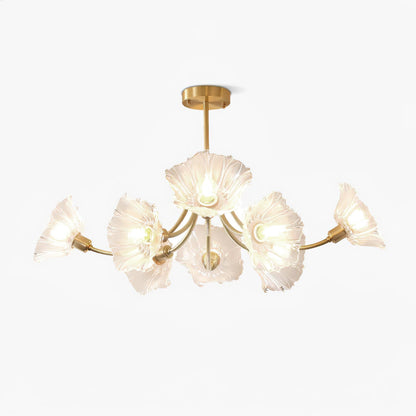 Kalin Flower Glass Chandelier - Elegant Design, Adjustable Height