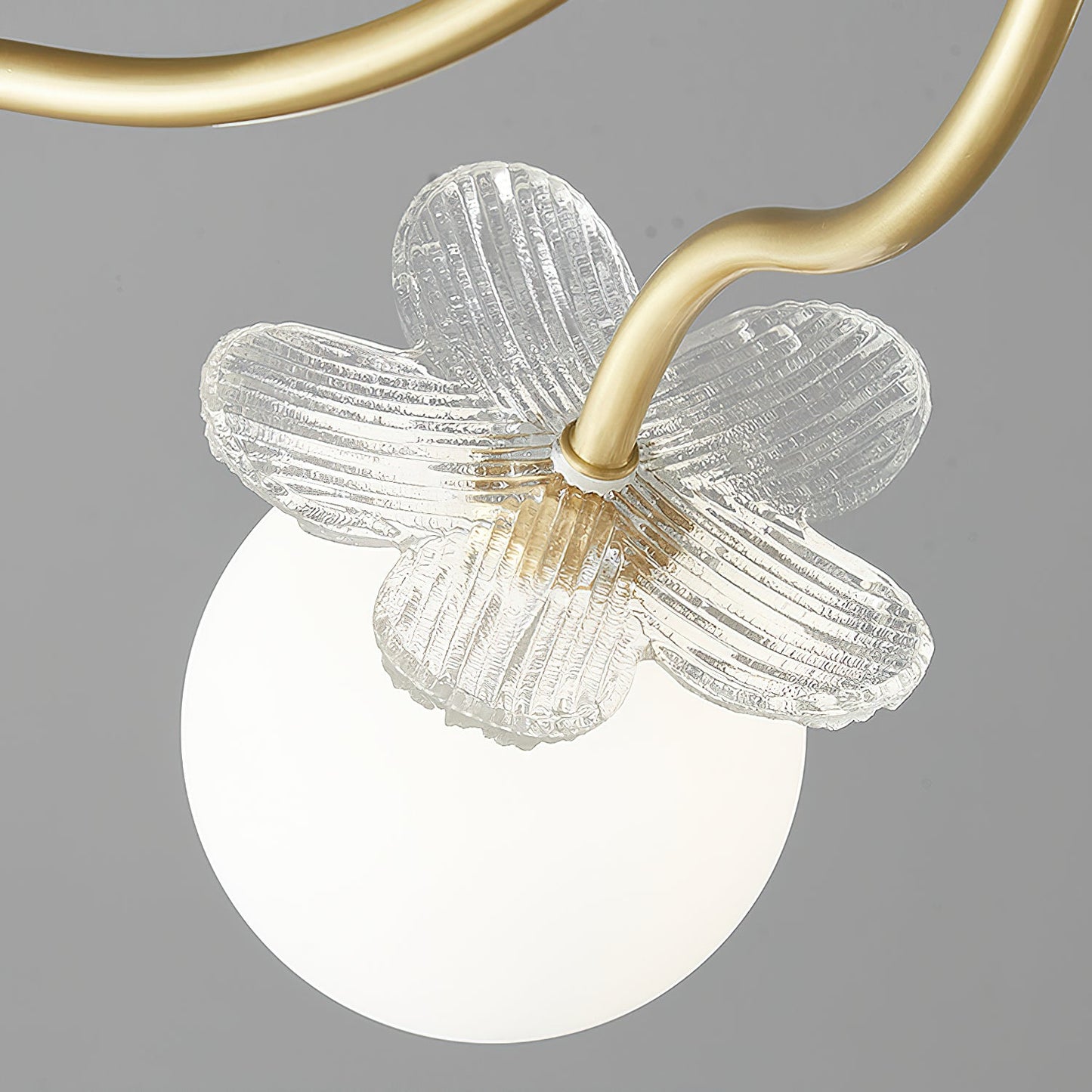 Elegant Blossom Glass Chandelier - Crystal Accents & Adjustable Height