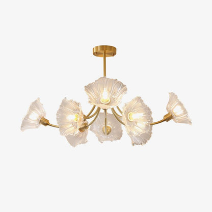 Kalin Flower Glass Chandelier - Elegant Design, Adjustable Height