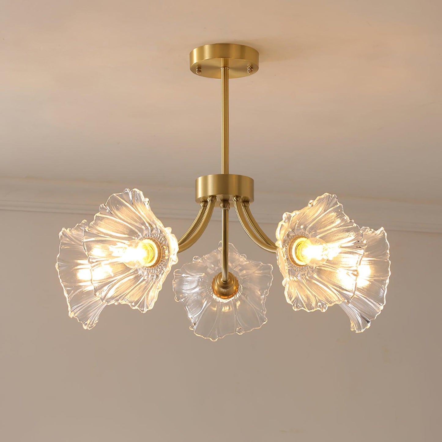 Kalin Flower Glass Chandelier - Elegant Design, Adjustable Height