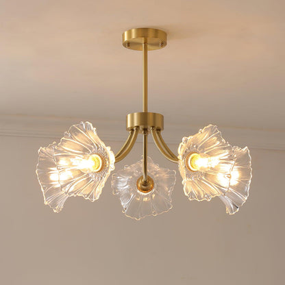 Kalin Flower Glass Chandelier - Elegant Design, Adjustable Height