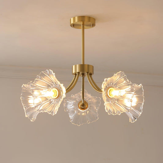 Kalin Flower Glass Chandelier - Elegant Design, Adjustable Height