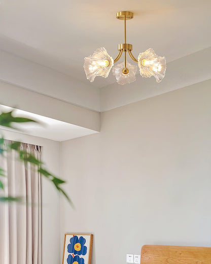 Kalin Flower Glass Chandelier - Elegant Design, Adjustable Height