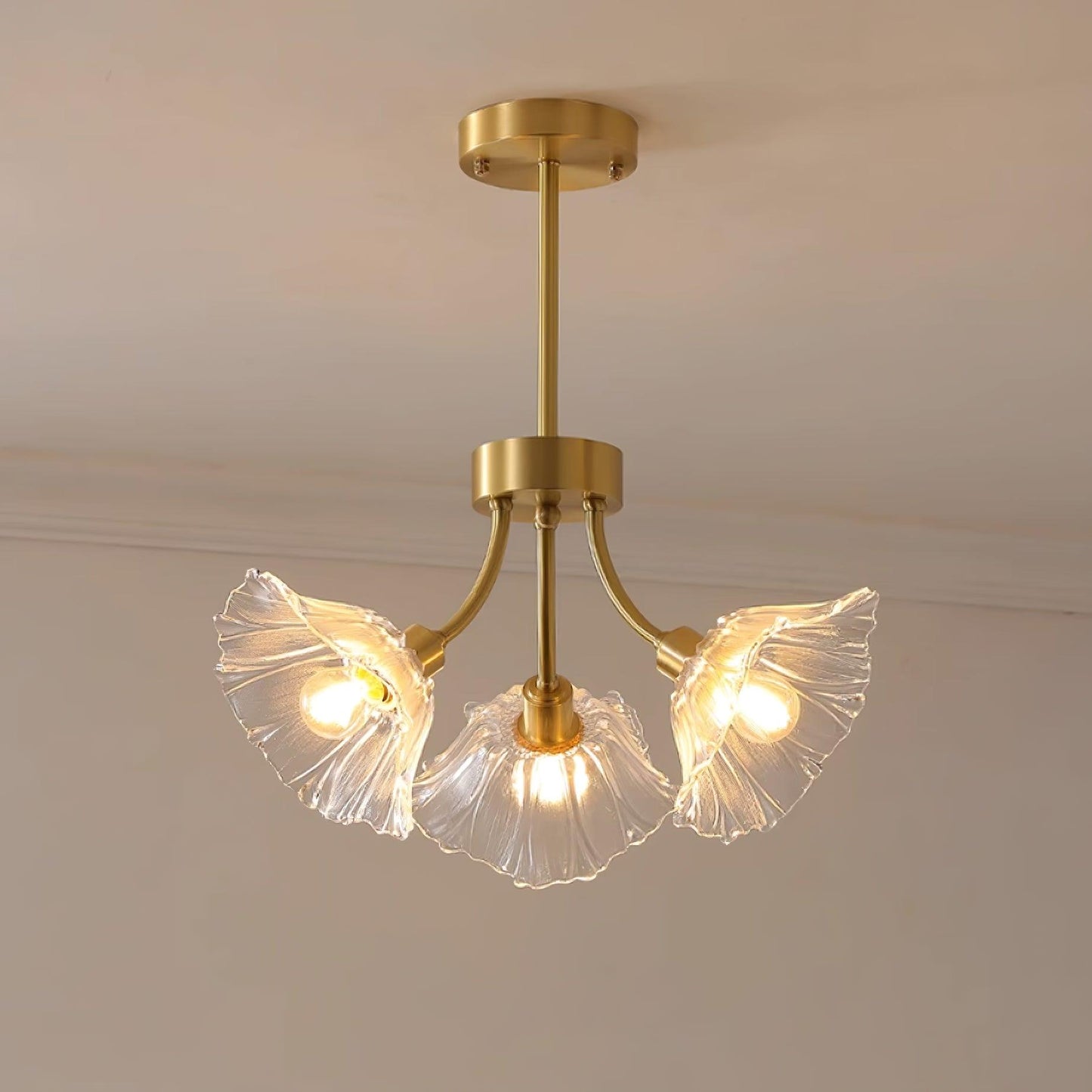 Kalin Flower Glass Chandelier - Elegant Design, Adjustable Height