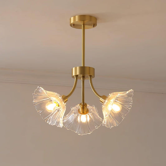 Kalin Flower Glass Chandelier - Elegant Design, Adjustable Height