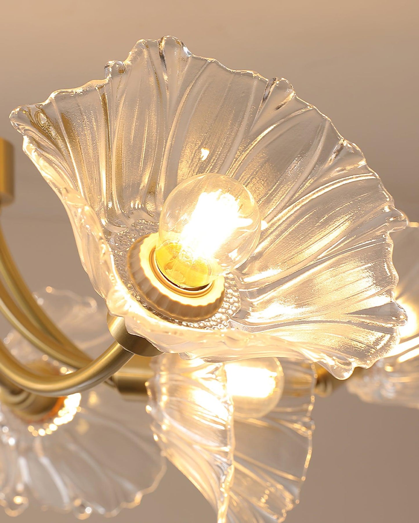 Kalin Flower Glass Chandelier - Elegant Design, Adjustable Height