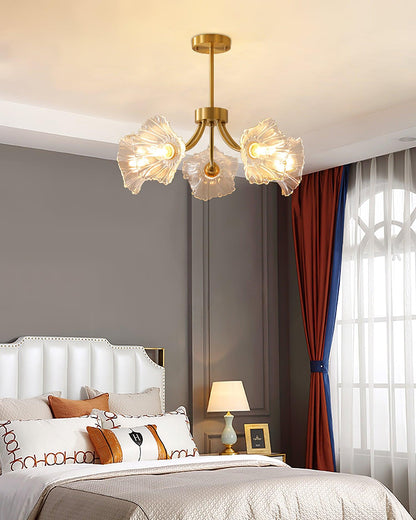 Kalin Flower Glass Chandelier - Elegant Design, Adjustable Height