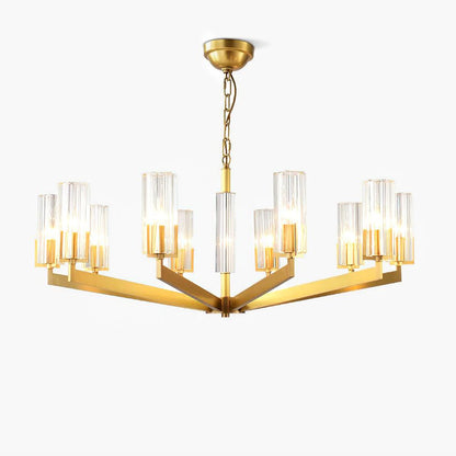 Kayla Brass Chandelier - Elegant Design with Adjustable Height & Dimma