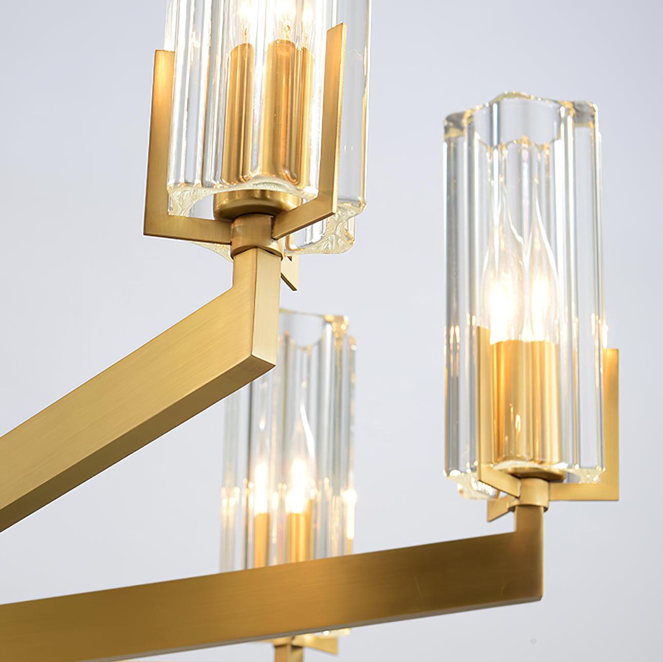 Kayla Brass Chandelier - Elegant Design with Adjustable Height & Dimma