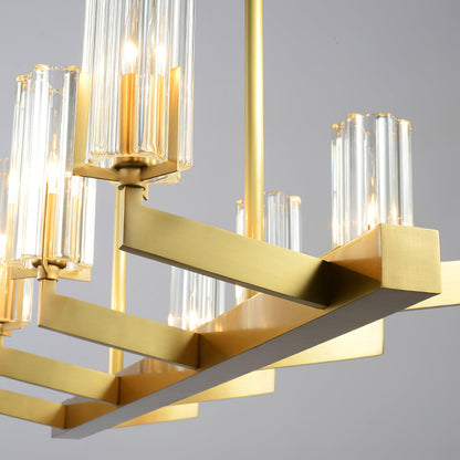Kayla Brass Chandelier - Elegant Design with Adjustable Height & Dimma