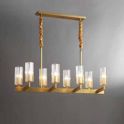 Kayla Brass Chandelier - Elegant Design with Adjustable Height & Dimma