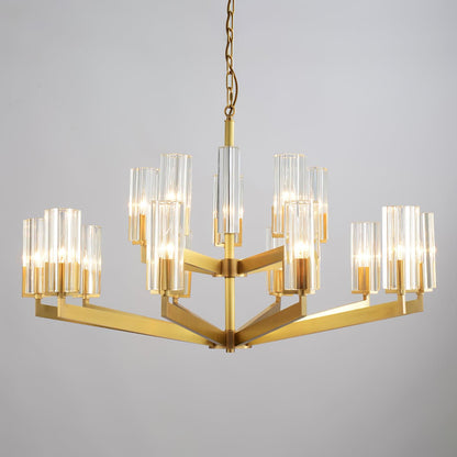 Kayla Brass Chandelier - Elegant Design with Adjustable Height & Dimma