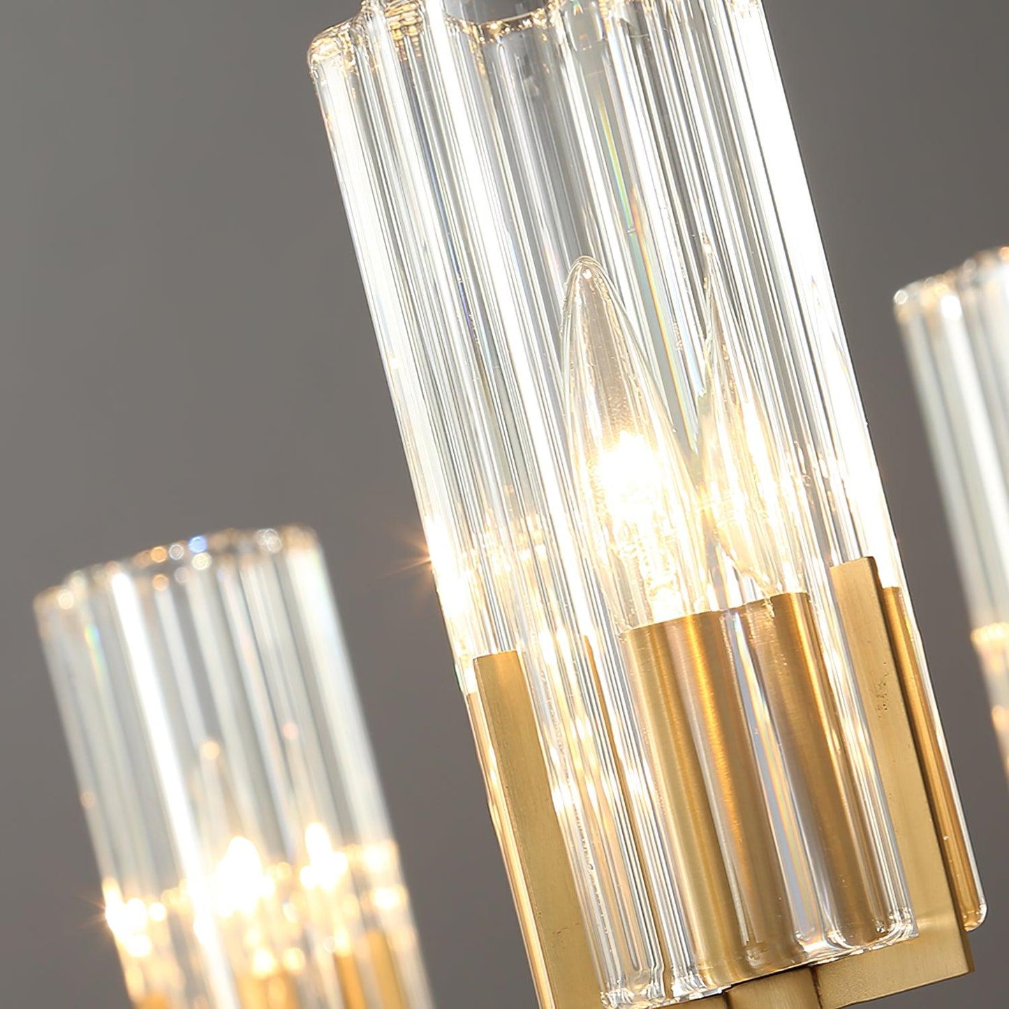 Kayla Brass Chandelier - Elegant Design with Adjustable Height & Dimma