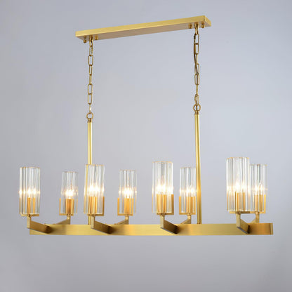 Kayla Brass Chandelier - Elegant Design with Adjustable Height & Dimma