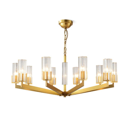 Kayla Brass Chandelier - Elegant Design with Adjustable Height & Dimma