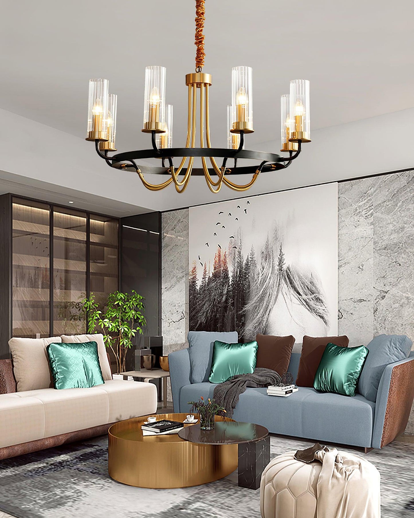 Kearney Chandelier - Elegant Design with Adjustable Height & LED Light