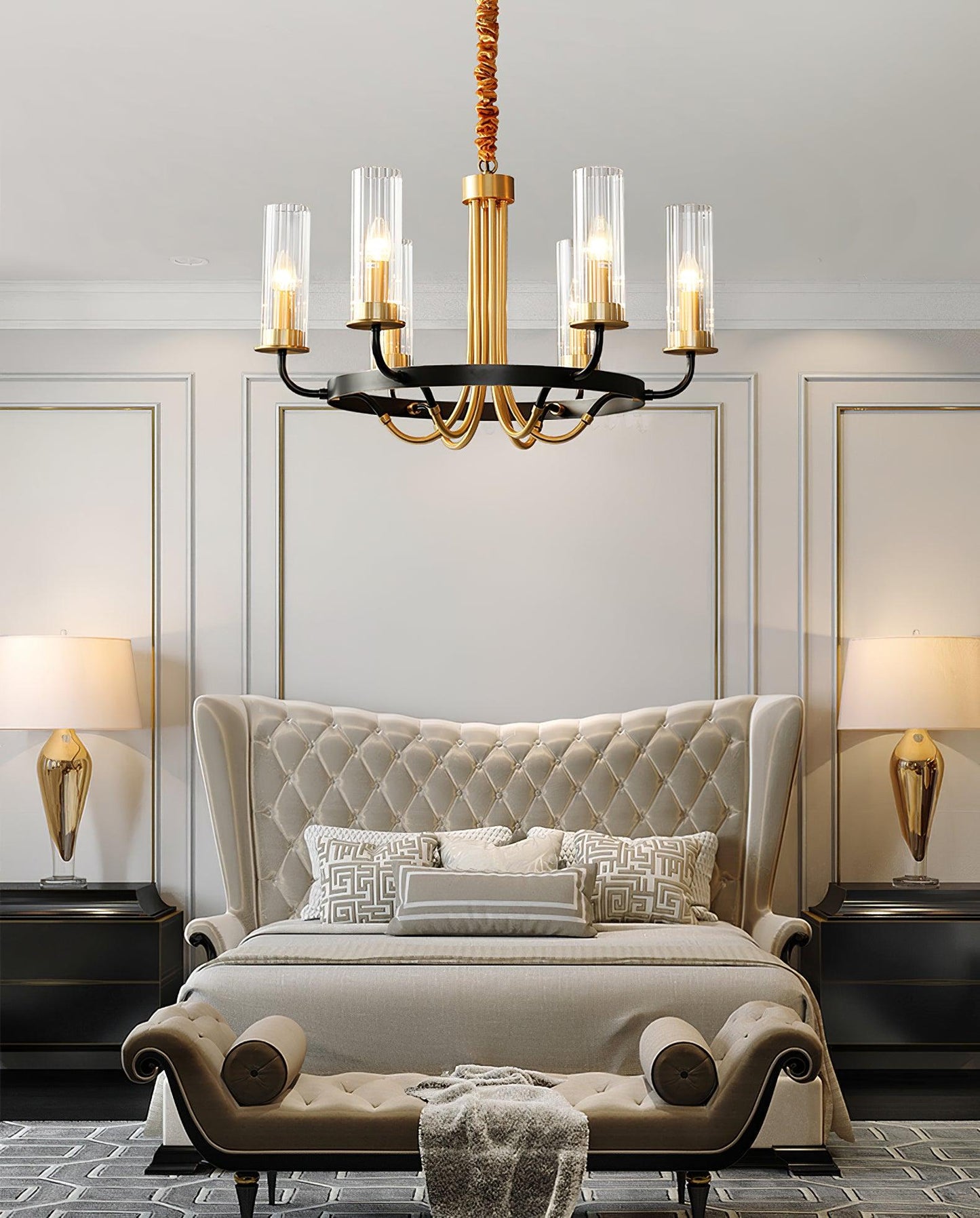 Kearney Chandelier - Elegant Design with Adjustable Height & LED Light