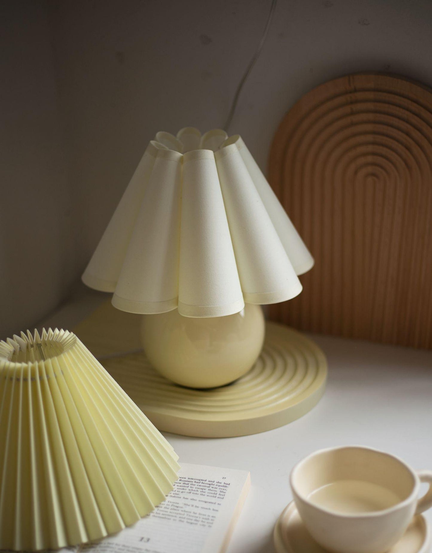 Kicsi Knife Pleat Table Lamp - Elegant Design, Soft Ambient Lighting