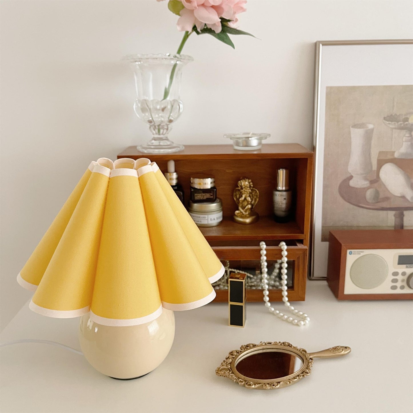 Kicsi Knife Pleat Table Lamp - Elegant Design, Soft Ambient Lighting