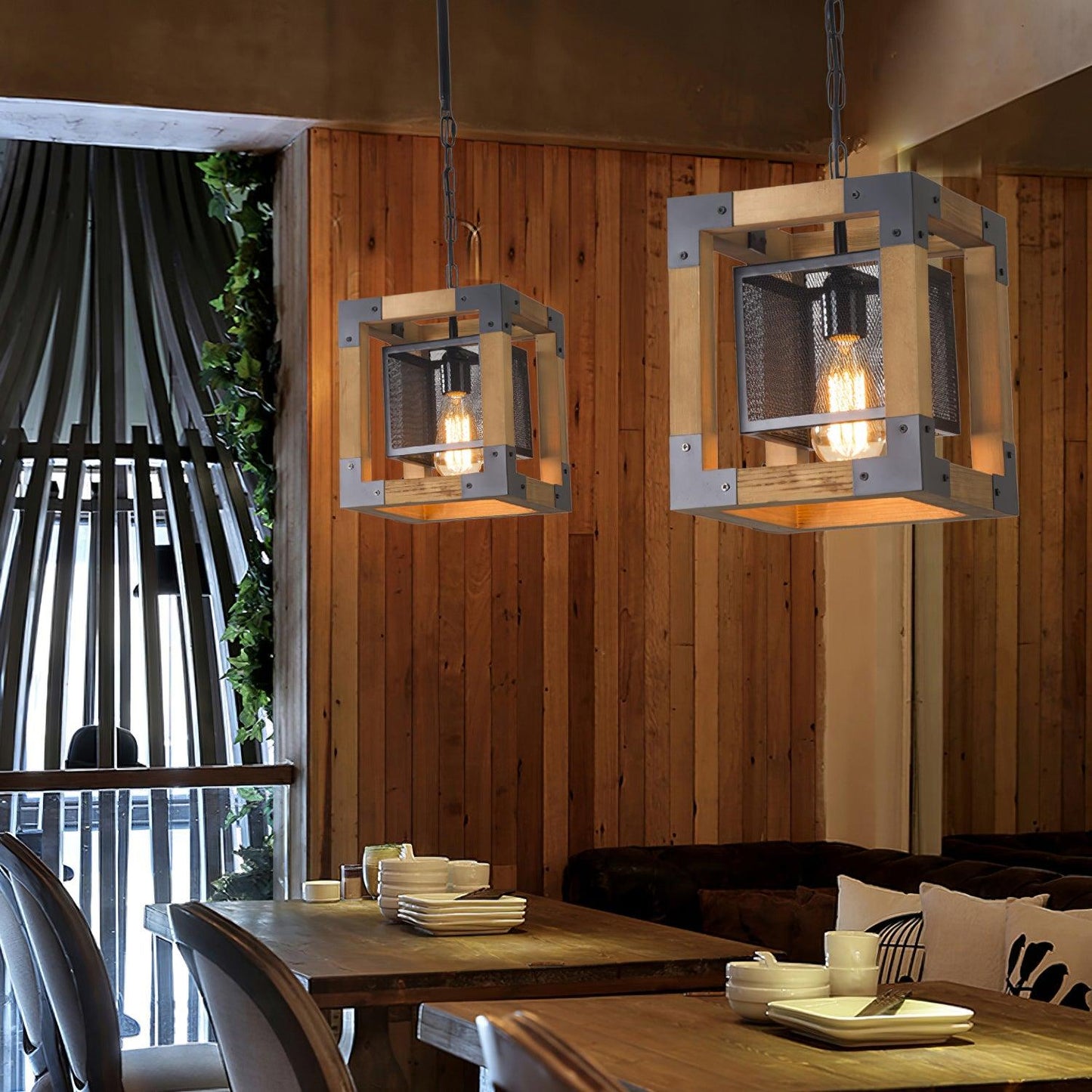 Rectangle Kitchen Island Chandelier with Adjustable Height & LED Light
