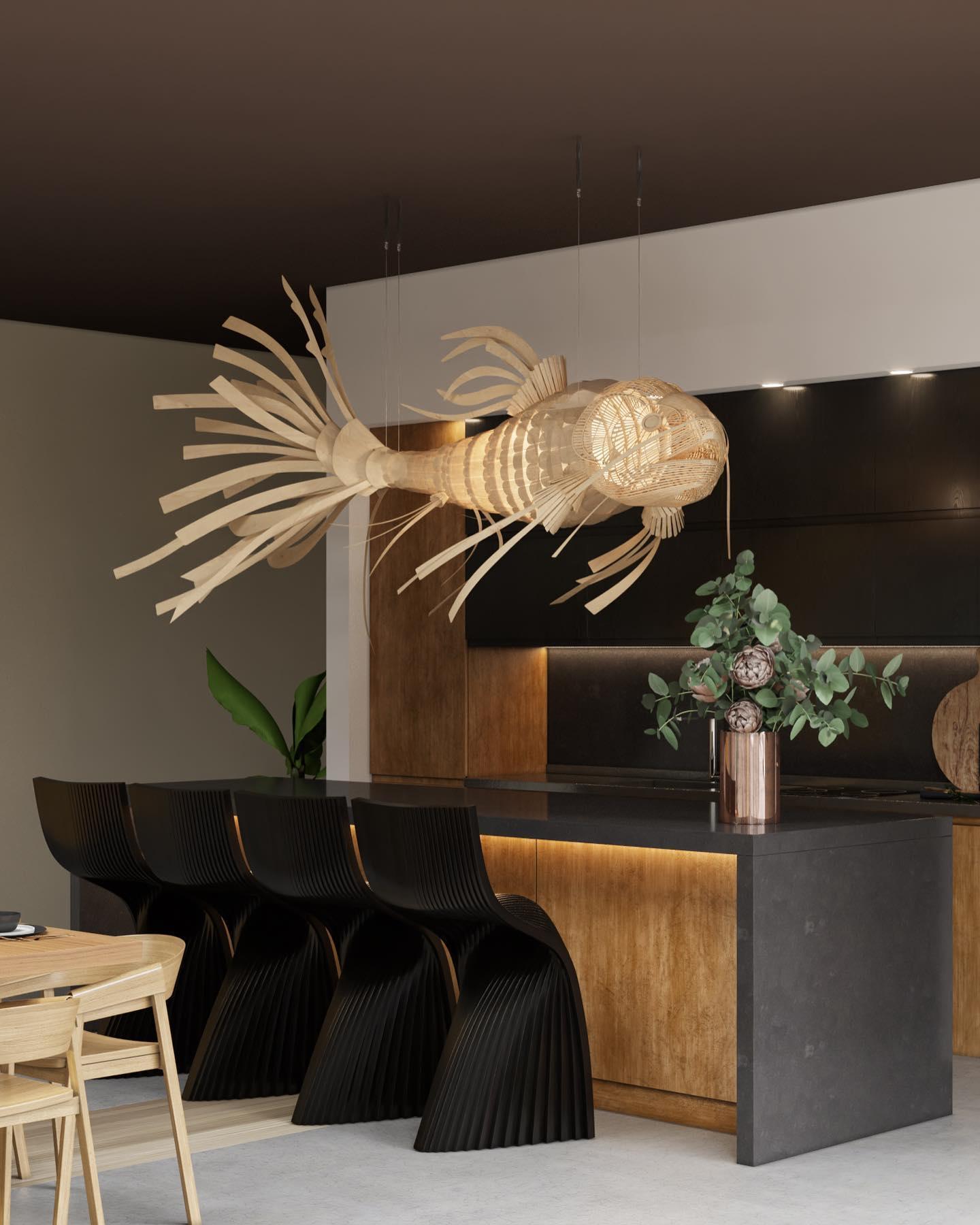 Koi Chandelier - Elegant Design with Adjustable Brightness & Energy Ef