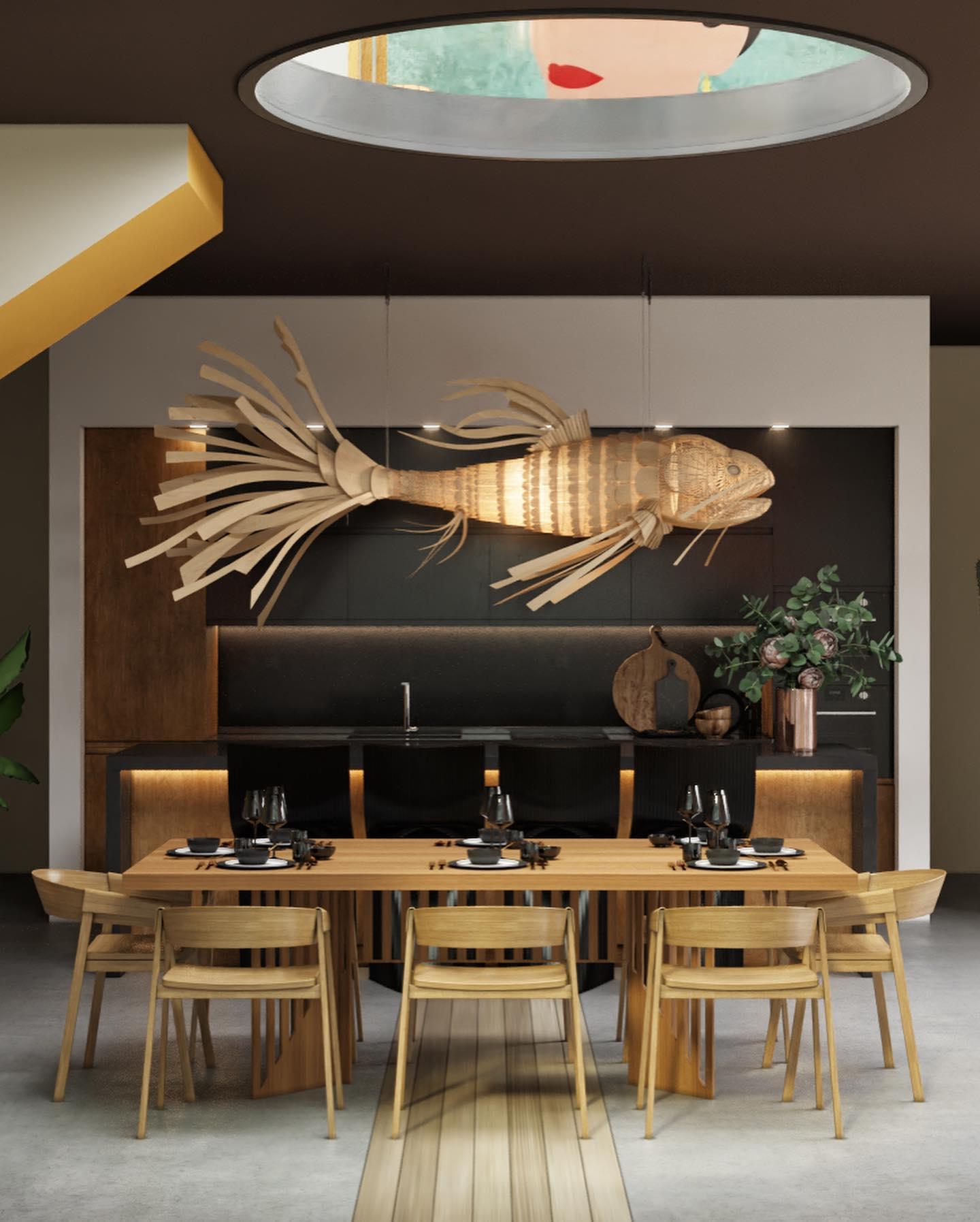 Koi Chandelier - Elegant Design with Adjustable Brightness & Energy Ef