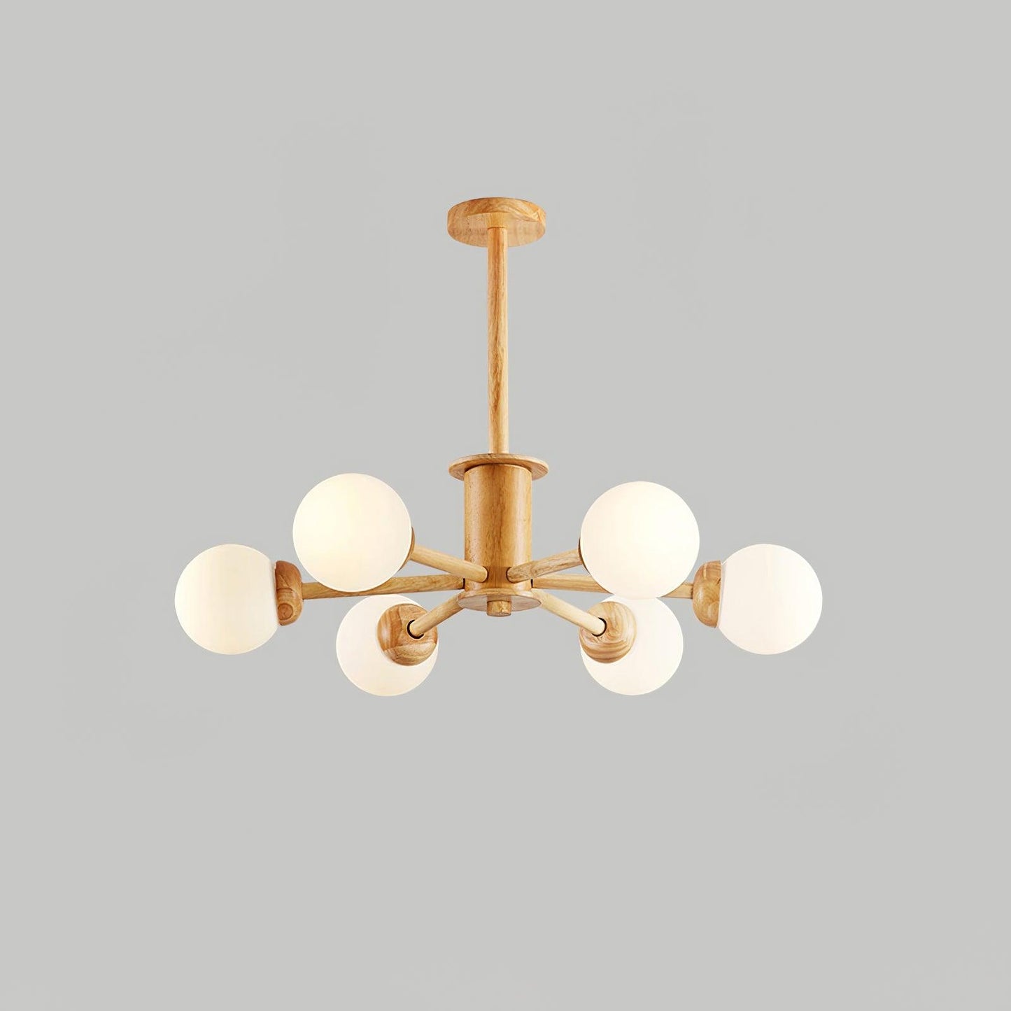 Kozan Wooden Chandelier - Elegant Design with Adjustable Height & LED