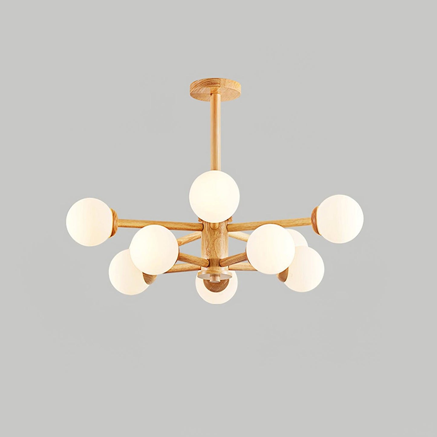 Kozan Wooden Chandelier - Elegant Design with Adjustable Height & LED
