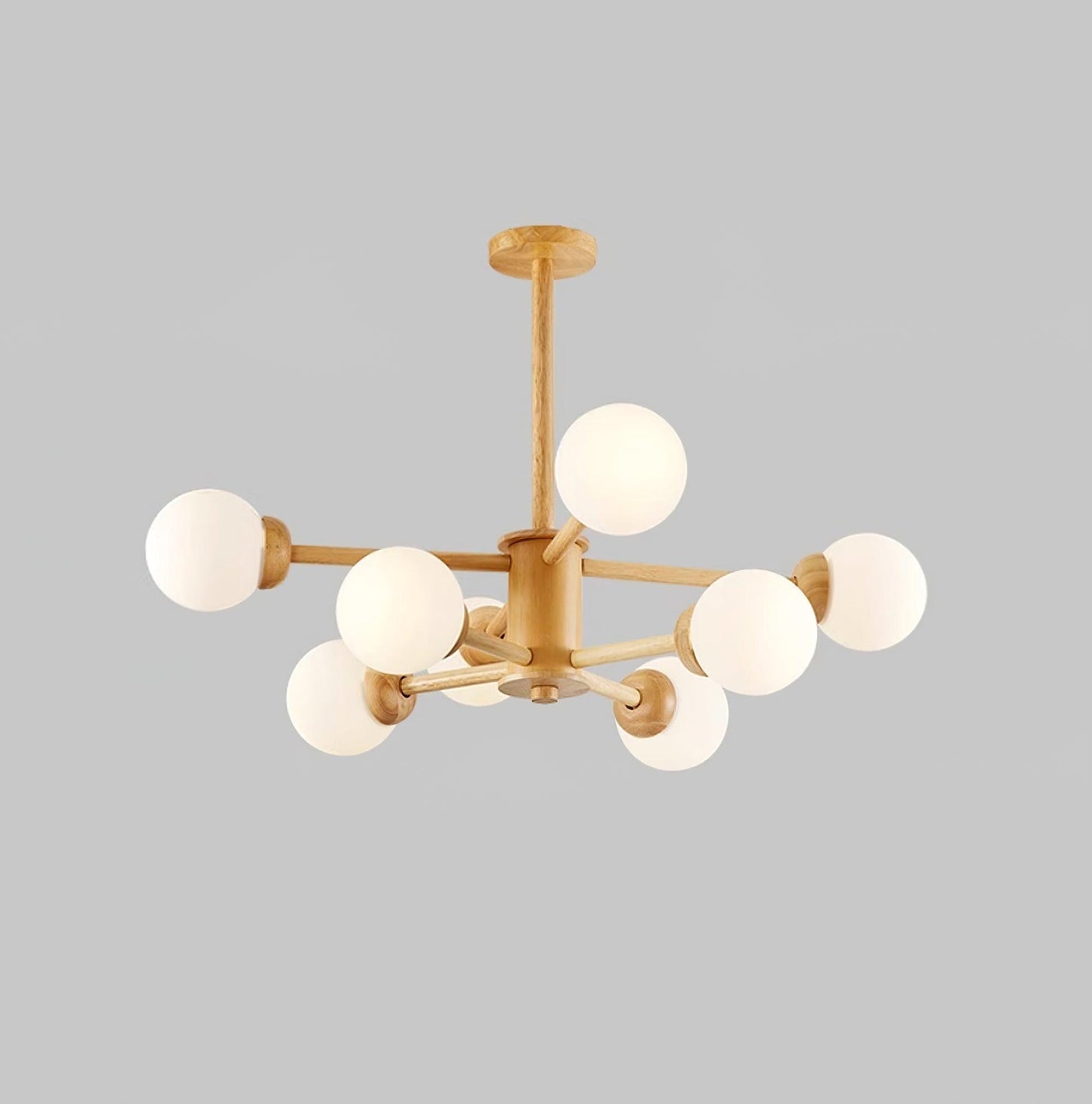 Kozan Wooden Chandelier - Elegant Design with Adjustable Height & LED