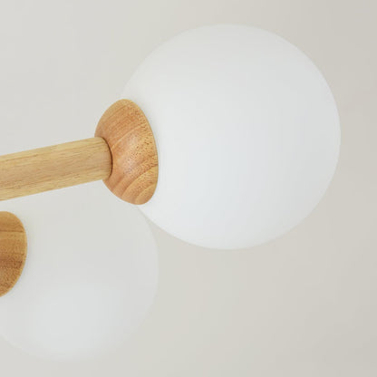 Kozan Wooden Chandelier - Elegant Design with Adjustable Height & LED