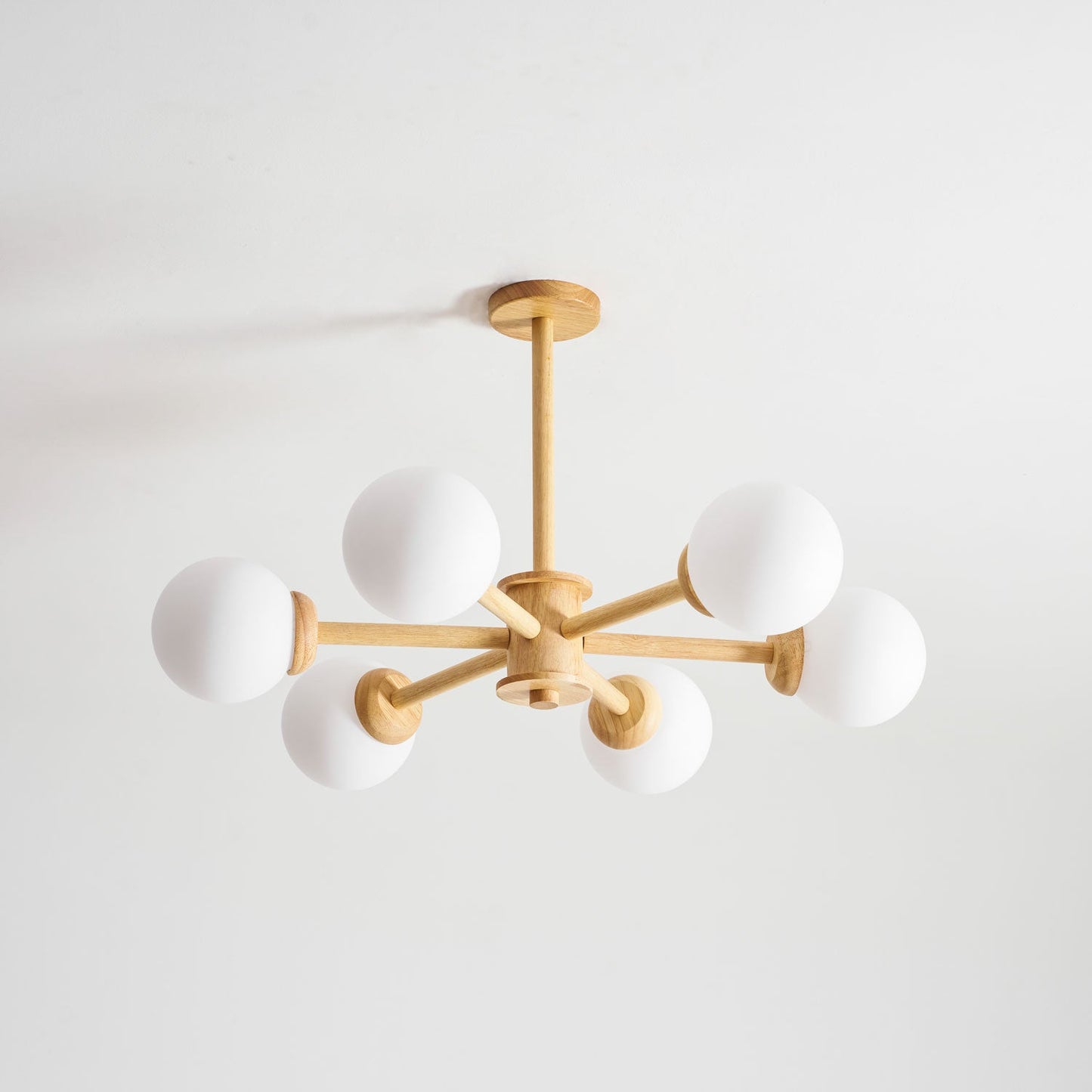 Kozan Wooden Chandelier - Elegant Design with Adjustable Height & LED