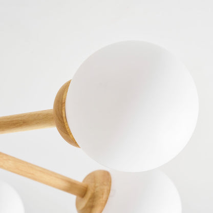 Kozan Wooden Chandelier - Elegant Design with Adjustable Height & LED