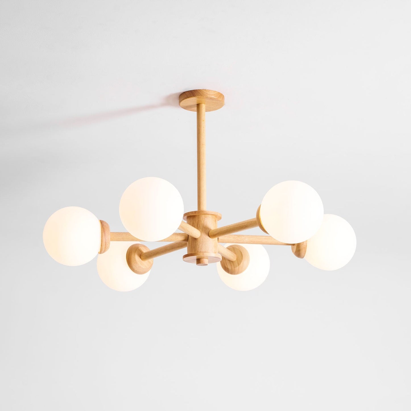 Kozan Wooden Chandelier - Elegant Design with Adjustable Height & LED