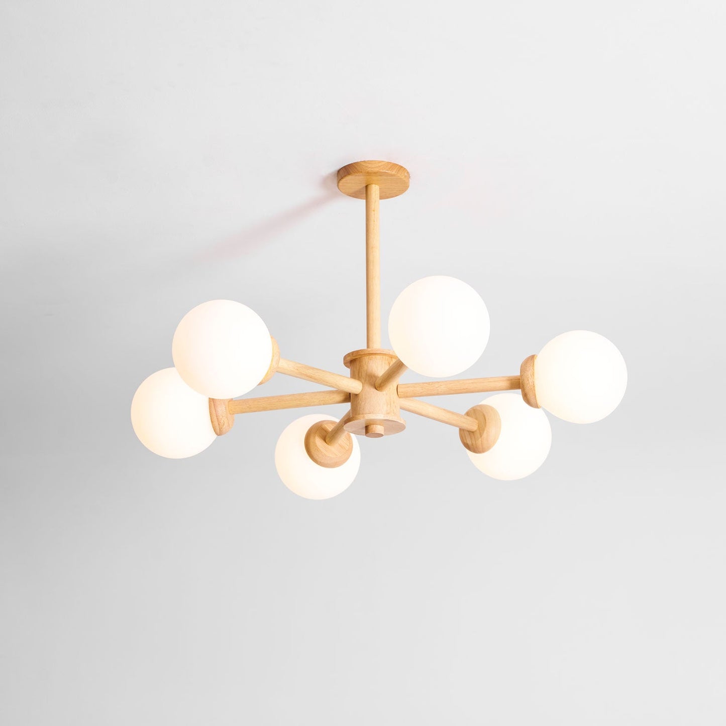 Kozan Wooden Chandelier - Elegant Design with Adjustable Height & LED