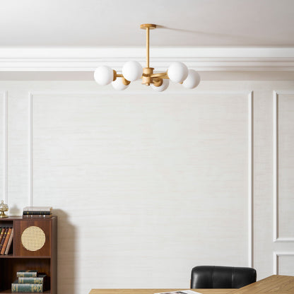 Kozan Wooden Chandelier - Elegant Design with Adjustable Height & LED