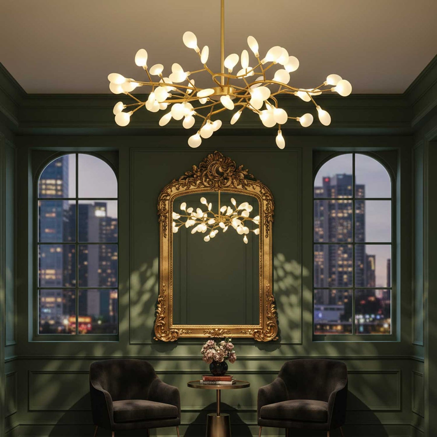 LED Firefly Sputnik Chandelier - Modern Design with Adjustable Arms