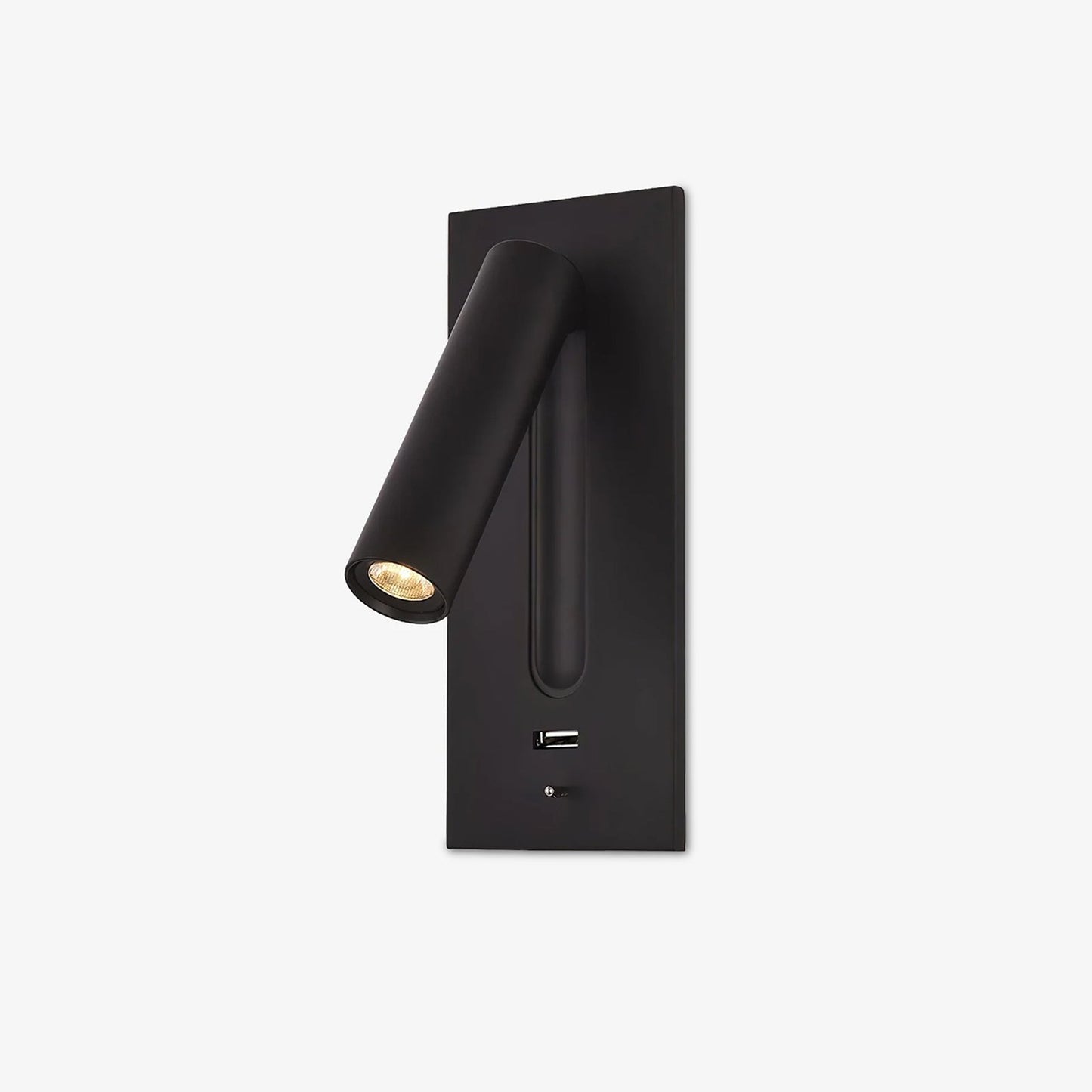 Black USB Wall Light with Adjustable Brightness and Touch Control