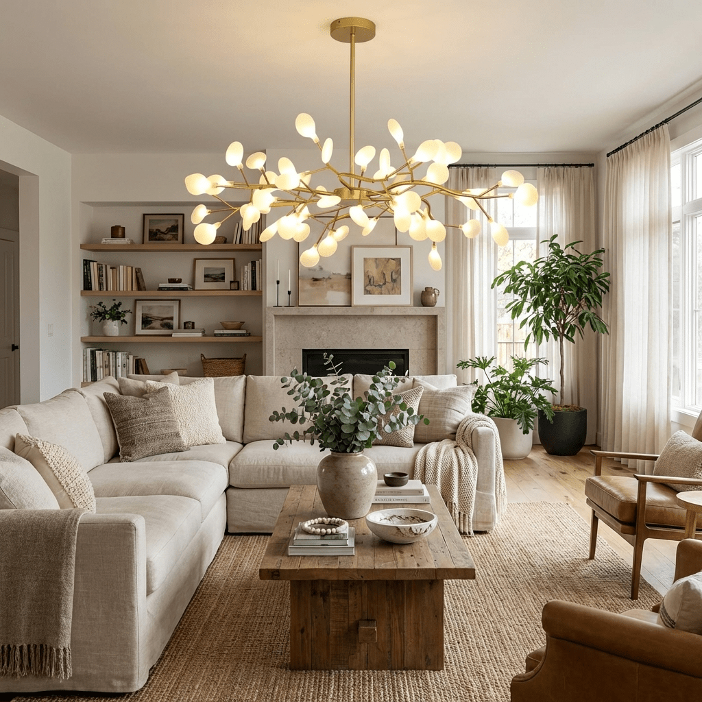 LED Firefly Sputnik Chandelier - Modern Design with Adjustable Arms