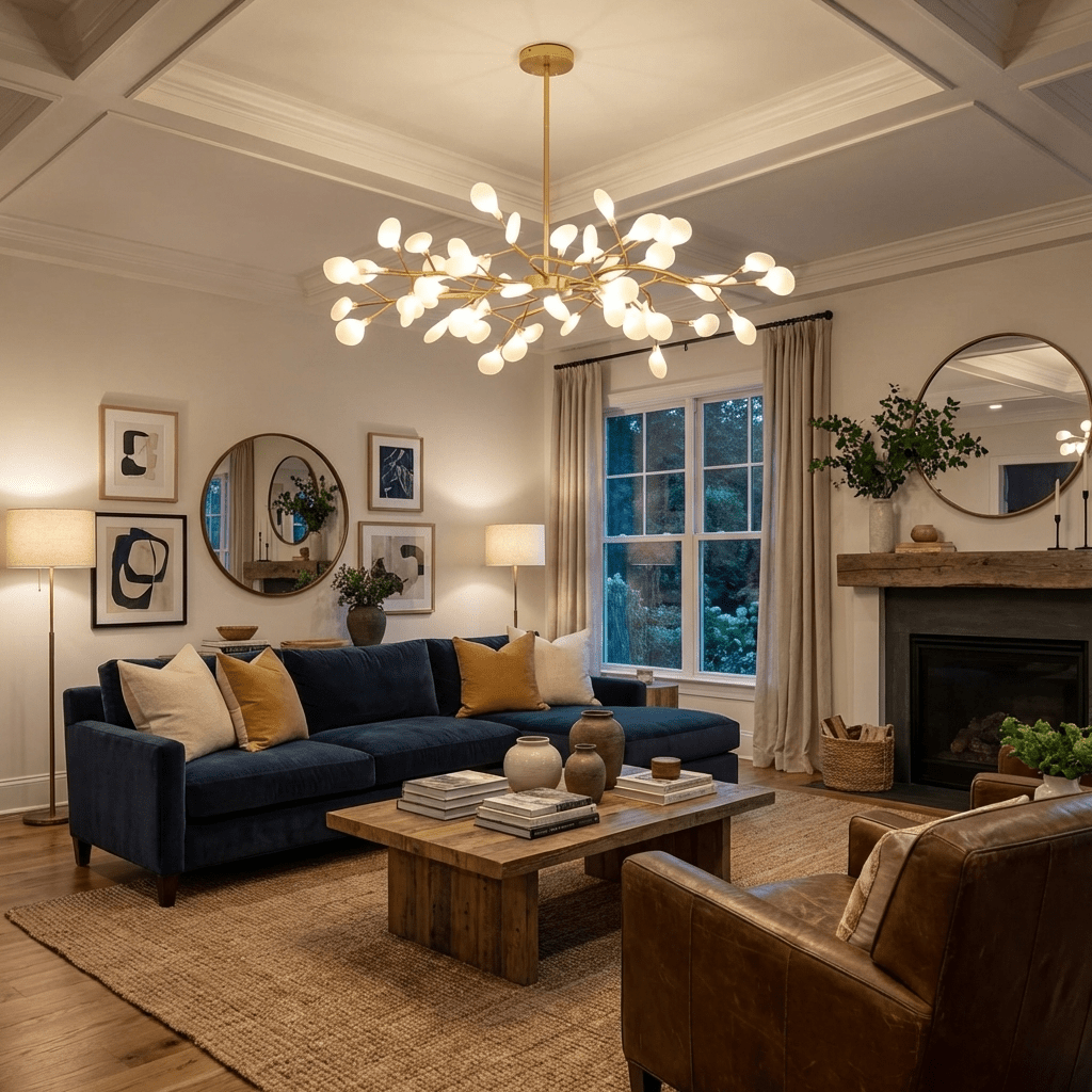 LED Firefly Sputnik Chandelier - Modern Design with Adjustable Arms
